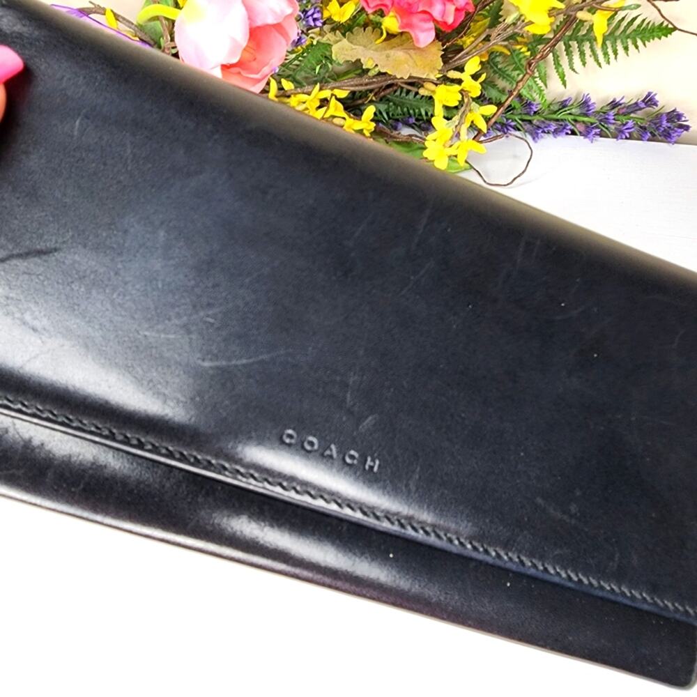 Coach Black Long Soft Leather Wallet